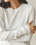 Women's Premium Slub Crew Long Sleeve Tee - Bone